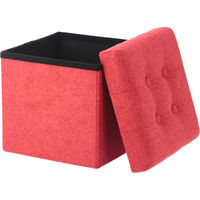 不二貿易 ディノ ボックススツール mini 幅300×奥行300×高さ300mm レッド 86850 1セット(4台入)（直送品）