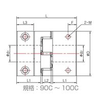 SJCシリーズ ジョータイプカップリング クランプタイプ SJC-100C-GR-24×50K14 SJC-100C-GR-24X50K14（直送品）