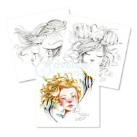 塗り絵 大人 アベニューマンダリン カラーリングブック　ｗｉｌｄ６ 28シート (14柄ｘ２シート） ライトブルー 1冊（直送品）