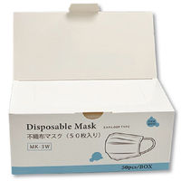 三和 不織布三層マスク MK-3W-C Iケース(3000枚)（直送品）