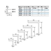 スリーナイン島野 アルミ 入隅アングル シルバー(C) 15x15x1820 6287 1本（直送品）