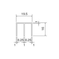 スリーナイン島野 アルミ Cー2型上レール シルバー(B2) 1820 2899 1本（直送品）