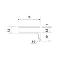 スリーナイン島野 アルミ 戸引手破損止シルバー(C) 525x1820 5755 1本（直送品）