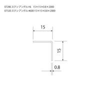 スリーナイン島野 ステン アングル #600 15x15x0.8x2000 7320 1本（直送品）