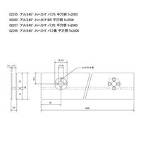 スリーナイン島野 アルミ 40ミリHハカマ シルバー(C) 平穴明 5x2000 2255 1本（直送品）