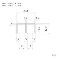 スリーナイン島野 カラー上レール 白 2000 4465 1セット(2本)（直送品）