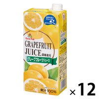 【紙パック】果汁100% 濃縮還元 グレープフルーツジュース 1L 1セット（12本）