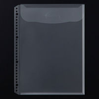 アスクル　リング式ファイル用ポケット　A4タテ　30穴　100枚収容マチ付き　1袋（10枚入） オリジナル  オリジナル（わけあり品）