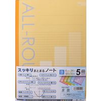 サンフレイムジャパン B5スッキリまとまるノート 30枚 5冊5色 B罫 500-2267 1セット(25冊:5冊×5)（直送品）
