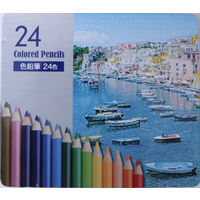 サンフレイムジャパン 缶入色えんぴつ　２４色 500-2298 5セット（直送品）