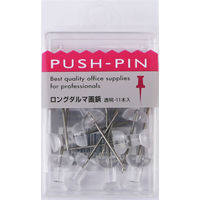 サンフレイムジャパン ロングダルマ画鋲 透明 11本 643-0046 1セット(55本:11本×5)（直送品）