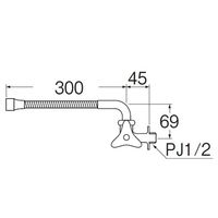 SANEI ベンリー横形自在水栓 JA28A3ー13 1個（直送品）
