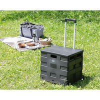 不二貿易 フォールディングキャリーカート L 蓋付き BK 86443 1個