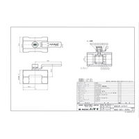 ハマイ ロック機能付き レバーハンドル型 黄銅製ボールバルブ レデュースボア BBS-B51-25Rc 1個（直送品）