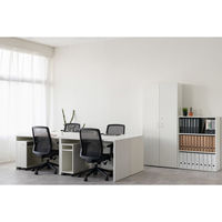 【軒先渡し】木製 オープン書庫 3段 幅800×奥行350×高さ1100mm ホワイト 280288 1台（直送品）