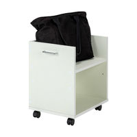 【軒先渡し】アスプルンド 木製デスク下ワゴン 横型 ハンドル付き 天板無し 幅350×奥行450×高さ500mm ホワイト 280202 1台（直送品）