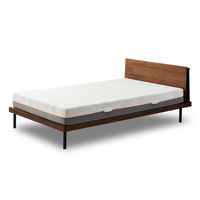 【軒先渡し】関家具 ノーウェアライクホーム ベッドフレーム セミダブル ユニック シェルフ スノコ付 ウォールナット 1台（直送品）