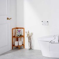 ベストコ 収納 木製 インテリア コーナー ラック コンパクト 2段 ライトブラウン ND-6945 ハンディ 4975970257548（直送品）