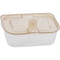 ベストコ 抗菌 抗ウイルス 電子レンジ 保存 容器 蒸気弁付き 洗いやすい MA-3217 クリアブラウン 900ml（直送品）