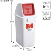 テラモト エコ分別カラーペールW65 もえるゴミ プッシュ 赤 (本体・蓋セット) DS9863850 1台