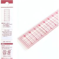 TTC コンサイス 洋裁方眼定規 メモリ張合せ 30×2.5cm クリア CON11130 1セット(10本セット)（直送品）