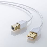 サンワサプライ 極細USBケーブル(USB2.0 A-Bタイプ・ホワイト・1m) KU20-SL10WK 1本