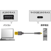 サンワサプライ 極細マイクロUSBケーブル(A-マイクロB・0.2m) KU-SLAMCB02K 1本