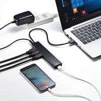 サンワサプライ 急速充電ポート付きUSB3.2Gen1 7ポートハブ USB-3H703BKN 1個