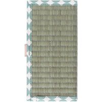 シンメ い草のスマートフォンケース　他機種対応　適応サイズ：約162ｘ81ｘ10mm以内　LLサイズ[キナリ/ドットグリーン]（直送品）