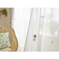 スミノエ MOOMIN ムーミン レースカーテン ムーミンハウス ボイル 1000×1760mm ホワイト 1枚（直送品）