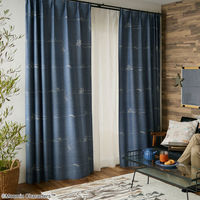 スミノエ MOOMIN セミオーダー カーテン デニムボーダー 1800×2450mm ブルー １セット(2枚入)（直送品）