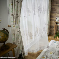 スミノエ MOOMIN セミオーダーレース カーテン プートボーダー 2200×1090mm グレー １セット(2枚入)（直送品）