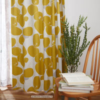 スミノエ MOOMIN セミオーダー カーテン ロックパターン 2600×1850mm イエロー １セット(2枚入)（直送品）