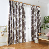 スミノエ MOOMIN セミオーダー カーテン ロックパターン 2600×2050mm ダークグレー １セット(2枚入)（直送品）