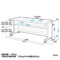 サンワサプライ GEデスク 幅1600×奥行700×高さ700mm GE-1671 1台（直送品）