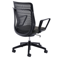 【組立設置込】内田洋行 UCHIDA（ウチダ） AJチェア R肘付き 背ブラックメッシュ 座ブラック AJA-330BN 1脚（3梱包）（直送品）