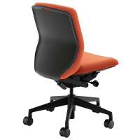 【組立設置込】内田洋行 UCHIDA（ウチダ） KRENE クレネチェア 肘なし コーラルオレンジ ブラックシェル KRA-100BC 1脚（3梱包）（直送品）