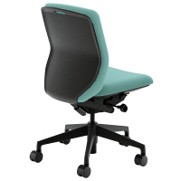 【組立設置込】内田洋行 UCHIDA（ウチダ） KRENE クレネチェア 肘なし アクアブルー ブラックシェル KRA-100BC 1脚（3梱包）（直送品）