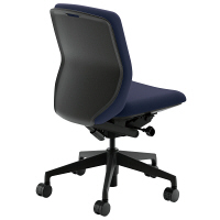 【組立設置込】内田洋行 UCHIDA（ウチダ） KRENE クレネチェア 肘なし ダークブルー ブラックシェル KRA-100BC 1脚（3梱包）（直送品）