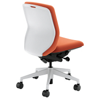 【組立設置込】内田洋行 UCHIDA（ウチダ） KRENE クレネチェア 肘なし コーラルオレンジ ホワイトシェル KRA-100WC 1脚（3梱包）（直送品）