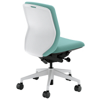 【組立設置込】内田洋行 UCHIDA（ウチダ） KRENE クレネチェア 肘なし アクアブルー ホワイトシェル KRA-100WC 1脚（3梱包）（直送品）