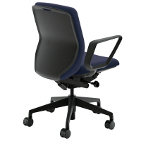 【組立設置込】内田洋行 UCHIDA（ウチダ） KRENE クレネチェア R肘付き ダークブルー ブラックシェル KRA-130BC 1脚（4梱包）（直送品）