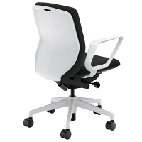 【組立設置込】内田洋行 UCHIDA（ウチダ） KRENE クレネチェア R肘付き ブラック ホワイトシェル KRA-130WC 1脚（4梱包）（直送品）