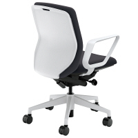 【組立設置込】内田洋行 UCHIDA（ウチダ） KRENE クレネチェア R肘付き ダークグレイ ホワイトシェル KRA-130WC 1脚（4梱包）（直送品）