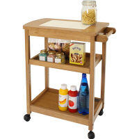 【軒先渡し】ヤマソロ タイルトップ3段ワゴン カントリーブラウン 幅610×奥行340×高さ700mm 1台（直送品）