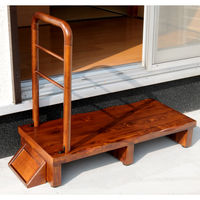 【軒先渡し】ヤマソロ 手すり付きうづくり玄関台90 ブラウン 幅996×奥行400×高さ780～795mm 1台（直送品）