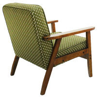 【軒先渡し】ヤマソロ ロージー 1人掛けソファ ドットグリーン 幅650×奥行670×高さ730×座面高370mm 1台（直送品）