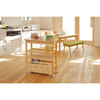 【軒先渡し】ヤマソロ ストアレッジワゴン ナチュラル 幅750×奥行350×高さ850mm 1台（直送品）