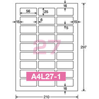 コクヨ カラーLBP&PPC用光沢紙ラベル A4 27面 LBP-G6927 1袋(20シート入)