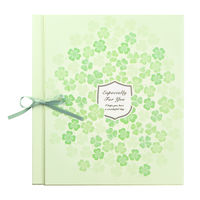 デザインフィル カラー色紙 三つ折り リボン クローバー柄 33225006 1枚